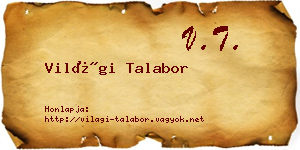 Világi Talabor névjegykártya